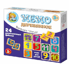 Деревянная игра МЕМО "Веселые числа"